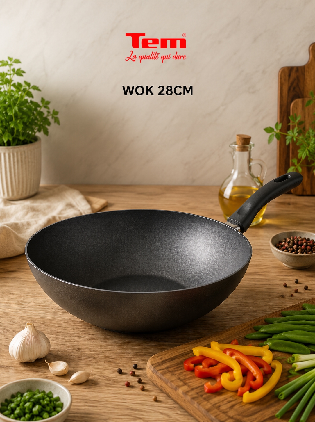 Wok TEM Black Pearl 28cm
