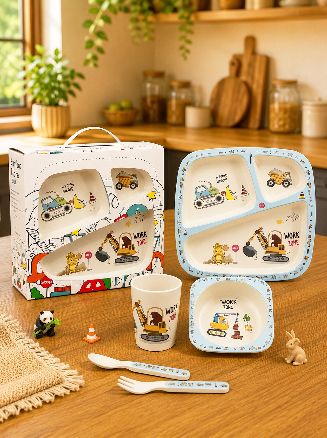Set repas Bébé 5 pièces en Fibre de Bambou Workzone